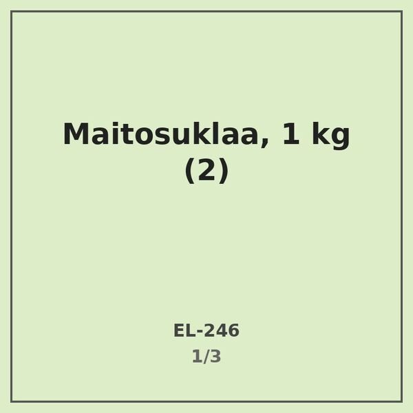 Esimerkki - Maitosuklaa, 1 kg (2)